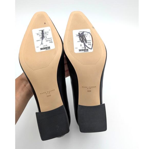 Marc Fisher Square toe Classic Heel Pump Women's Black Size US10M EU41 - Picture 8 of 13